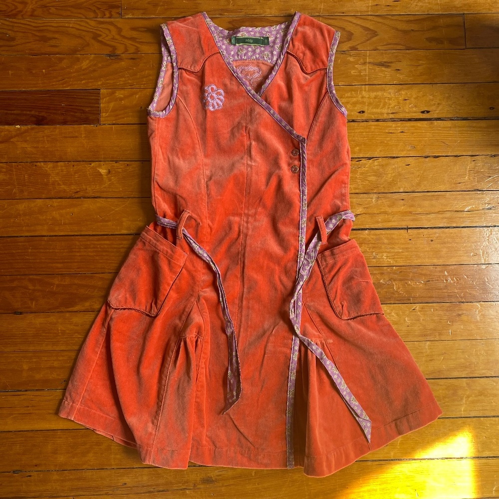 Embroidered orange sleeveless dress - Oilily